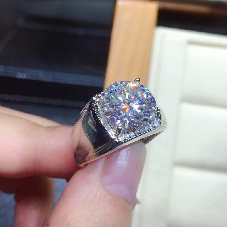Zircon Wedding Ring 5.0ct Men Women Engagement Band Anniversary Jewelry