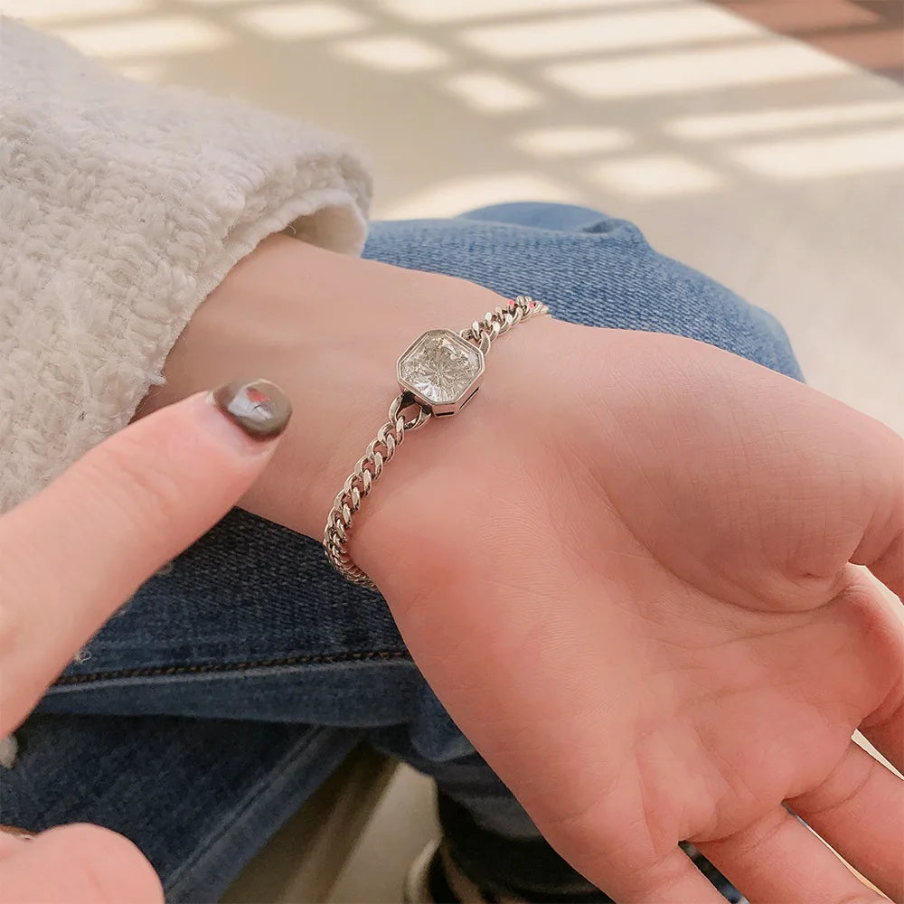 Crystal Link Chain Bracelet Women Jewelry Charms Geometric Bracelets