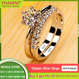 Vintage Round Cubic Zirconia Rings Set For Women