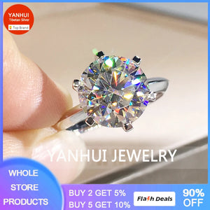 Tibetan Silver 2.0ct Cubic Zircon Ring Wedding Band Bride Jewelry