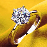 Tibetan Silver 2.0ct Cubic Zircon Ring Wedding Band Bride Jewelry