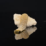 White/Gold Cuff Bracelet CZ Rhinestone Love Charm