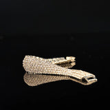 White/Gold Cuff Bracelet CZ Rhinestone Love Charm