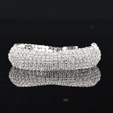 White/Gold Cuff Bracelet CZ Rhinestone Love Charm