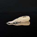 White/Gold Cuff Bracelet CZ Rhinestone Love Charm