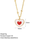Heart Pendant Necklace for Women Stainless Steel Chain Choker Necklace