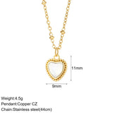 Heart Pendant Necklace for Women Stainless Steel Chain Choker Necklace