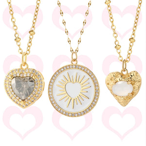 Heart Pendant Necklace for Women Stainless Steel Chain Choker Necklace