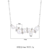 Diamond Pearl Chain Necklace for Women Wedding Fine Jewelry