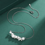 Diamond Pearl Chain Necklace for Women Wedding Fine Jewelry