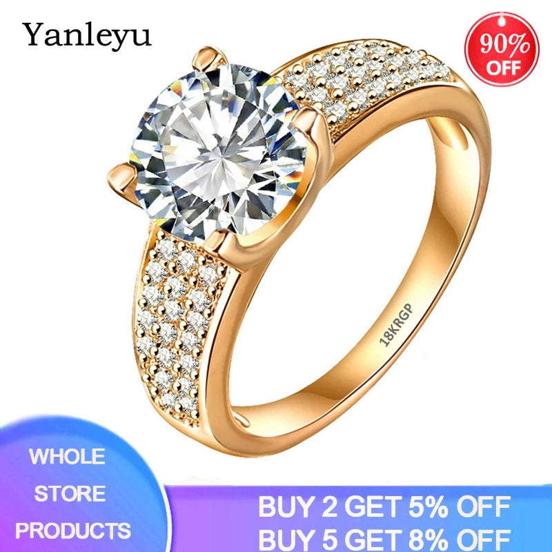 2ct CZ Plated Ring Wedding Jewelry for Women
