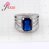 Crystal Rings 925 Sterling Silver Cubic Zirconia Hollow Band for Women