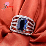 Crystal Rings 925 Sterling Silver Cubic Zirconia Hollow Band for Women