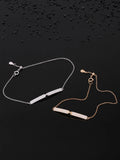 925 Silver Zircon Bar Link Bracelet