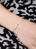 925 Silver Zircon Bar Link Bracelet