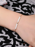 925 Silver Zircon Bar Link Bracelet