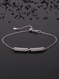 925 Silver Zircon Bar Link Bracelet