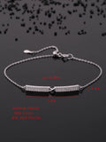 925 Silver Zircon Bar Link Bracelet
