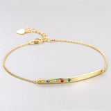 925 Silver Bar Bracelet with Crystals, Valentines Gift