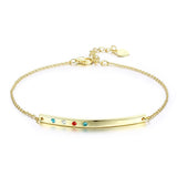 925 Silver Bar Bracelet with Crystals, Valentines Gift