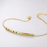 925 Silver Bar Bracelet with Crystals, Valentines Gift
