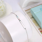 925 Silver Bar Bracelet with Crystals, Valentines Gift
