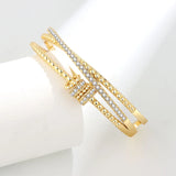Lucky Rotatable Crystal Beads Cuff Bracelet