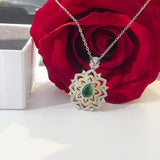 Retro Crystal Pendant Necklace Silver Chain Choker Bridal Wedding Jewelry