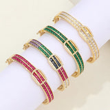 Square Zirconia Cuff Bracelet - Wedding Party Gift