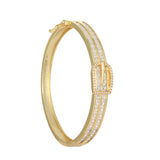 Square Zirconia Cuff Bracelet - Wedding Party Gift