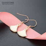 925 Sterling Silver Scalloped Rhinestone Earring for Lady Girl Party