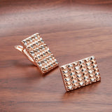 Rose CZ Stone Diamond Stud Earrings