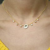 Women Necklace Big Clear AAA+CZ Drop Mini Cz Charm Choker Necklace