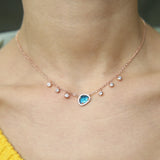 Women Necklace Big Clear AAA+CZ Drop Mini Cz Charm Choker Necklace