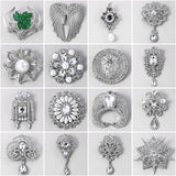 Women Pearl Rhinestone Brooch Men Wedding Suit Bow Tie Accessory Gift