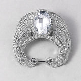 Women Pearl Rhinestone Brooch Men Wedding Suit Bow Tie Accessory Gift
