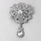 Women Pearl Rhinestone Brooch Men Wedding Suit Bow Tie Accessory Gift