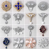 Women Pearl Rhinestone Brooch Men Wedding Suit Bow Tie Accessory Gift