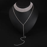 Rhinestone Crystal Choker Necklace Wedding Jewelry