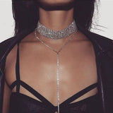 Rhinestone Crystal Choker Necklace Wedding Jewelry