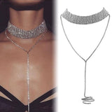 Rhinestone Crystal Choker Necklace Wedding Jewelry