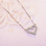 Heart-Shaped Silver CZ Necklace Pendant Gift Jewelry