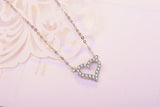 Heart-Shaped Silver CZ Necklace Pendant Gift Jewelry