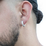 Small Hoop Earrings with CZ Stones for Women