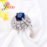925 Silver CZ Crystal Women Wedding Engagement Ring Vintage Jewelry