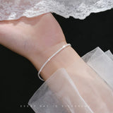 925 Silver Bracelet with CZ Charms Bangle for Wedding