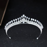 Crystal Rhinestone Tiara Crown Headband Silver Bridal Hair Accessories
