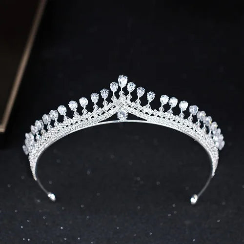 Crystal Rhinestone Tiara Crown Headband Silver Bridal Hair Accessories