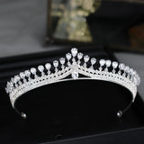 Crystal Rhinestone Tiara Crown Headband Silver Bridal Hair Accessories