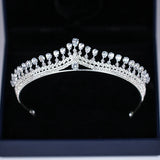 Crystal Rhinestone Tiara Crown Headband Silver Bridal Hair Accessories